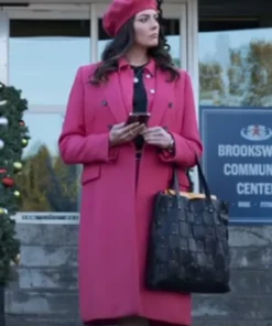 Taylor Cole 2024 Pink Wool Coat Standing