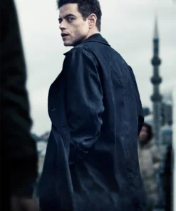 The Amateur Rami Malek Black Cotton Coat