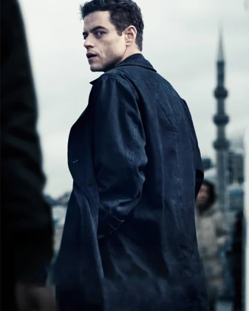 The Amateur Rami Malek Black Cotton Coat