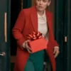 The Christmas Charade Rachel Skarsten Red Wool Coat