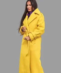 The Substance 2024 Demi Moore Yellow Coat Main