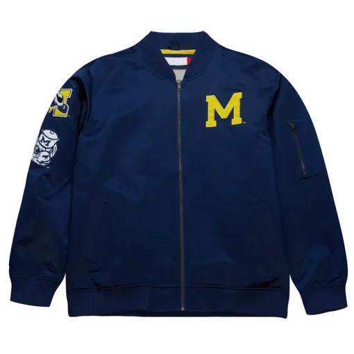 Vintage Logo University of Michigan Satin Jacket