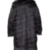 Winter Black Persian Lamb Fur Coat Back