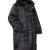 Winter Black Persian Lamb Fur Coat Left Side