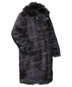 Winter Black Persian Lamb Fur Coat Left Side