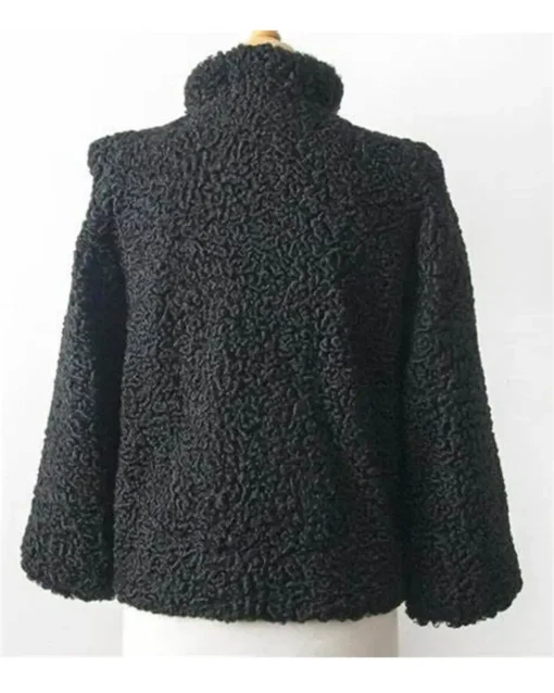 Women Persian Astrakhan Black Lamb Fur Coat - Image 2