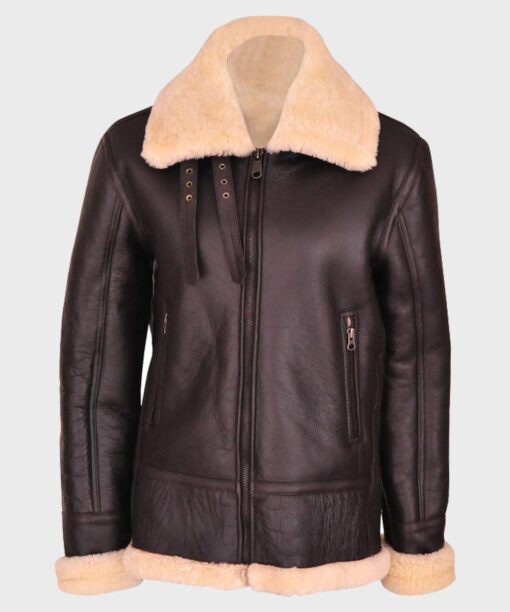 Womens-Brown-B3-Shearling-Leather-Jacket