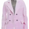 Womens Pink Blazer Wool Pea Coat For Sale