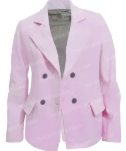 Womens Pink Blazer Wool Pea Coat For Sale