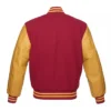 burgundy and gold varsity jacket Back