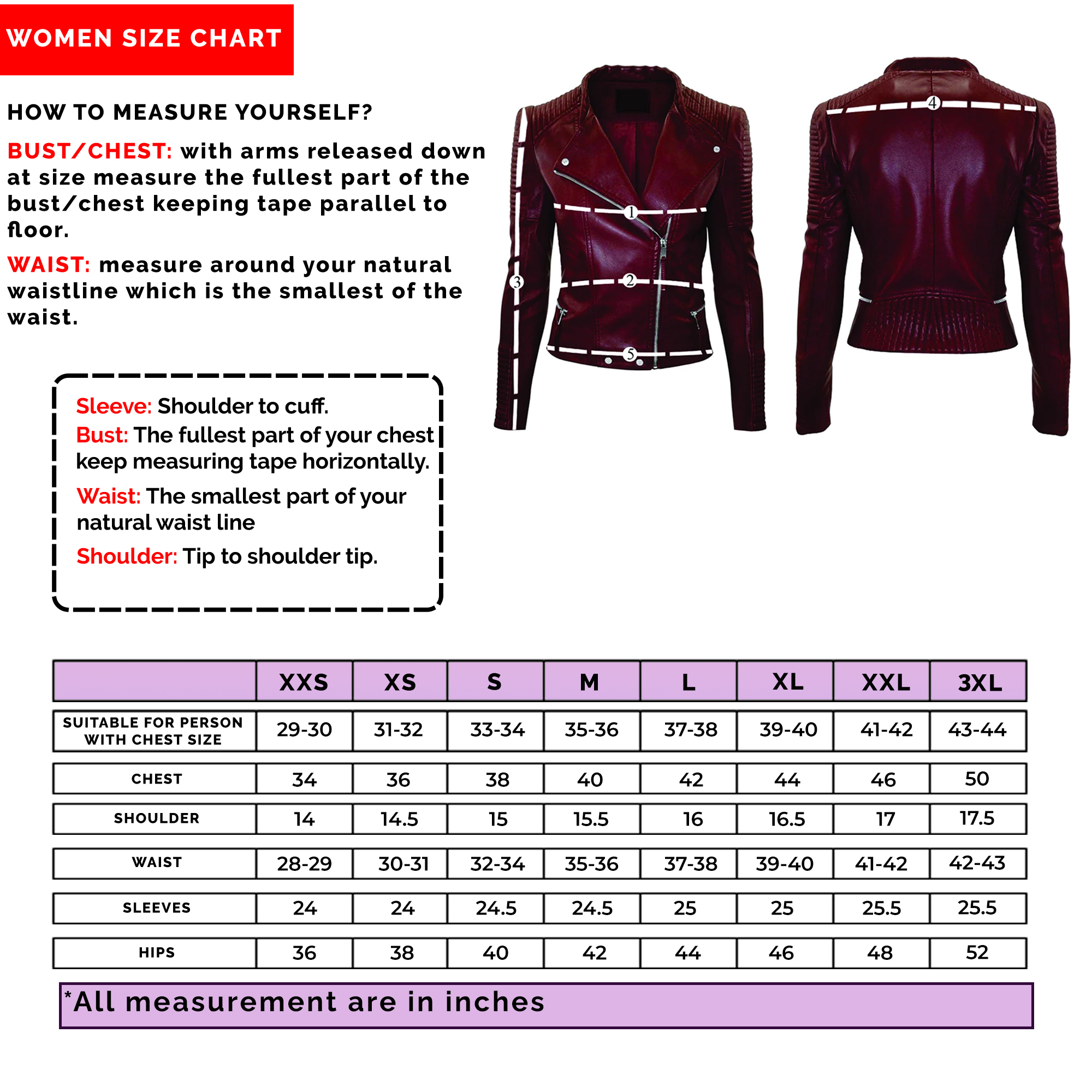 women size chart