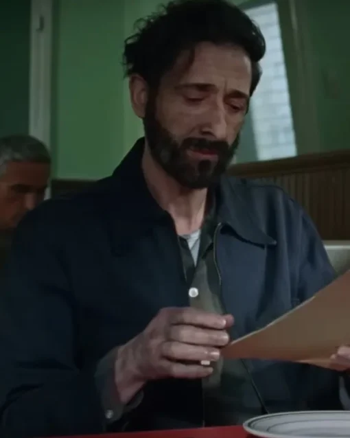 Adrien Brody The Brutalist Blue Jacket