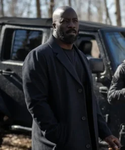 Alarum Mike Colter Black Wool Coat