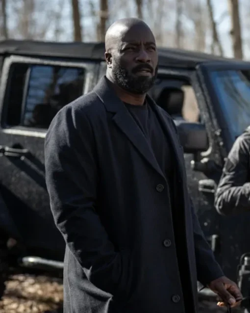 Alarum Mike Colter Black Wool Coat