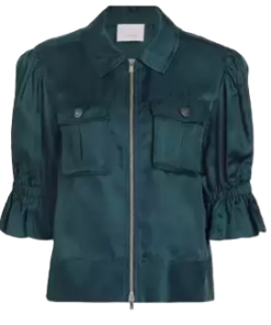 Amanda Setton General Hospital Green Satin Jacket For Sale