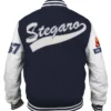 American Football Navy Blue Stegaro Varsity Jacket Back