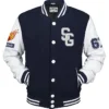 American Football Navy Blue Stegaro Varsity Jacket Front