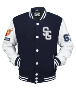 American Football Navy Blue Stegaro Varsity Jacket Front