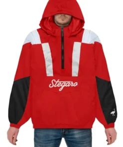 Archie Stegaro Red Hooded Jacket