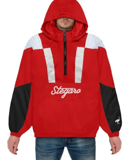 Archie Stegaro Red Hooded Jacket