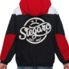 Archie Stegaro Red Hooded Jacket Back