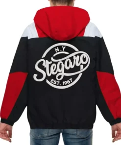 Archie Stegaro Red Hooded Jacket Back