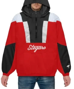 Ashton Red And Black Stegaro Hooded Jacket