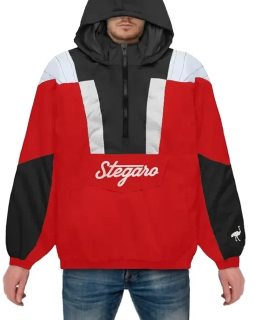 Ashton Red And Black Stegaro Hooded Jacket