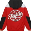 Ashton Red And Black Stegaro Hooded Jacket Back