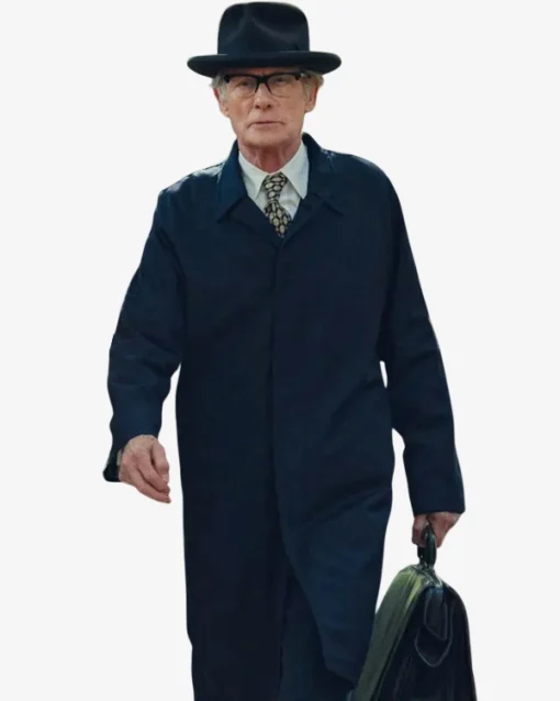 Bill Nighy Joy Black Trench Coat