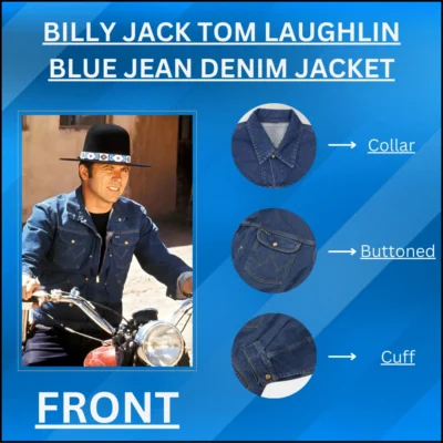 Billy Jack Tom Laughlin Blue Jean Denim Jacket Infograhpics