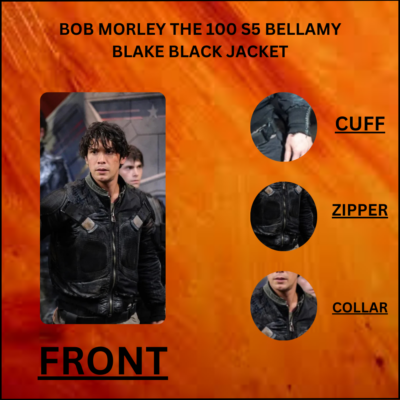 Bob Morley The 100 S5 Bellamy Blake Black Jacket Infograhpics