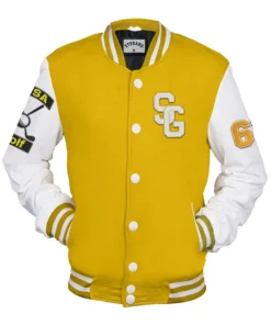 Buy Golf Yellow And White Stegaro Varsity Jacket