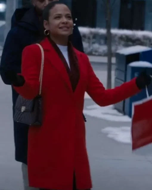 Christina Milian Meet Me Next Christmas Coat