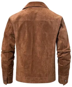 Colin Mens Leather Trucker Jacket Back