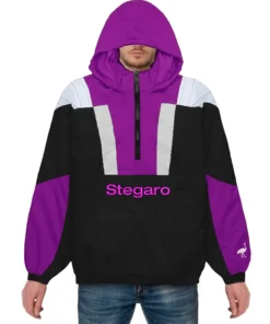 Dante Purple And Black Stegaro Anorak Jacket