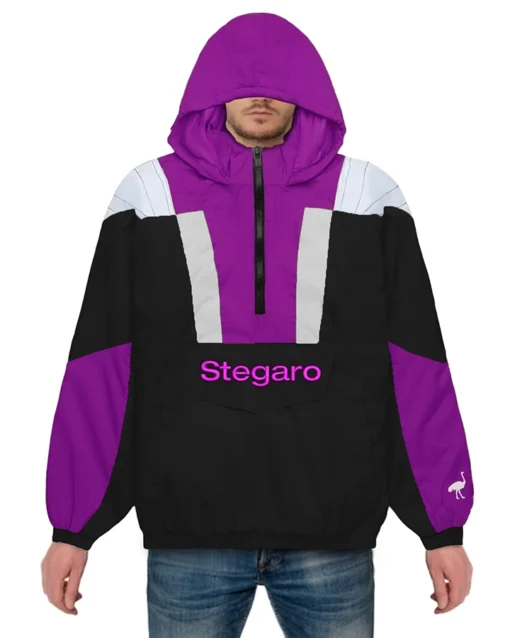 Dante Purple And Black Stegaro Anorak Jacket