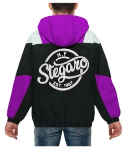 Dante Purple And Black Stegaro Anorak Jacket Back