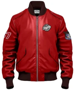 Dario Stegaro Bomber Red Leather Jacket