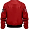 Dario Stegaro Bomber Red Leather Jacket Back