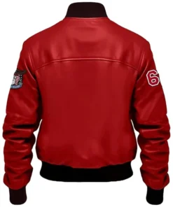 Dario Stegaro Bomber Red Leather Jacket Back