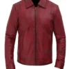 Dark Red Leather Jacket