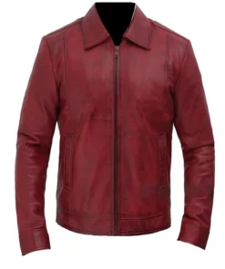 Dark Red Leather Jacket