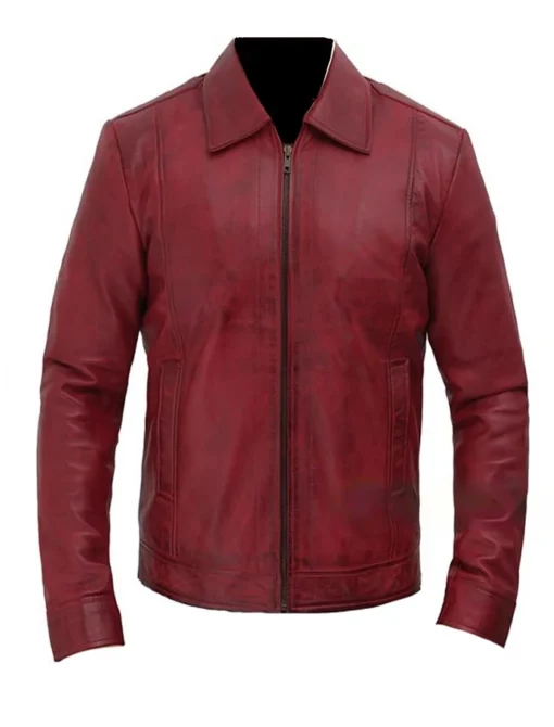 Dark Red Leather Jacket