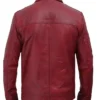 Dark Red Leather Jacket Back