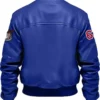 Deacon Royal Blue Stegaro Bomber Leather Jacket Back