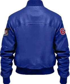 Deacon Royal Blue Stegaro Bomber Leather Jacket Back