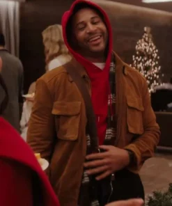 Devale Ellis Meet Me Next Christmas Brown Jacket