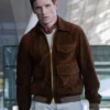 Eddie Redmayne Brown Bomber Jacket