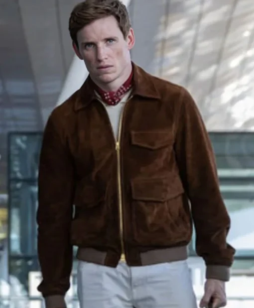 Eddie Redmayne Brown Bomber Jacket